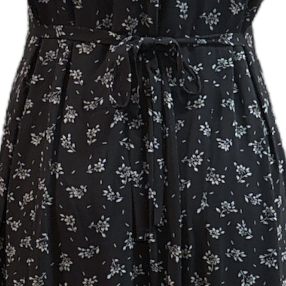 Vtg Dark Academia Ditzy Floral Maxi Dress Sz 8 Button Front Collared Cottagecore - Picture 12 of 15